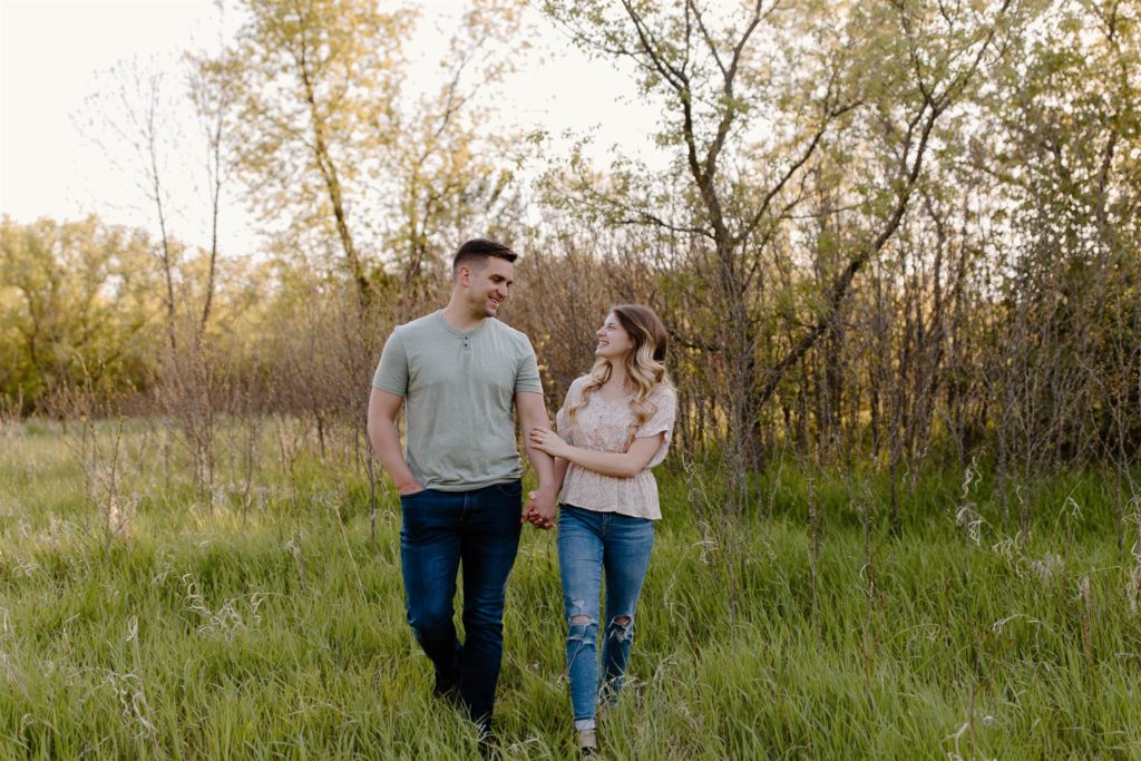 engagement photos at lake rebecca park reserve in rockford minnesota