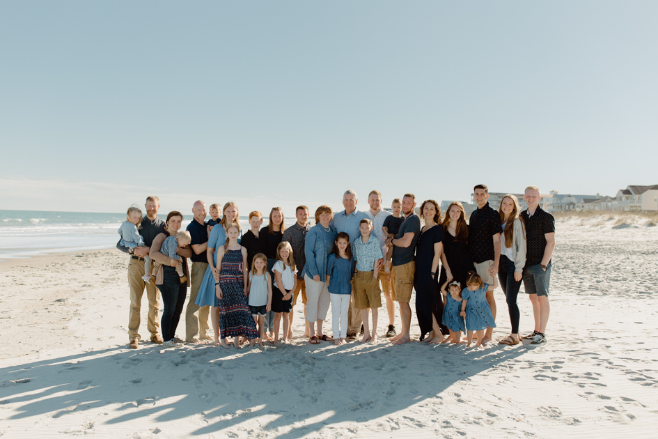 a big family photo on myrtle beach