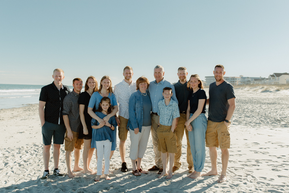 a big family photo on myrtle beach