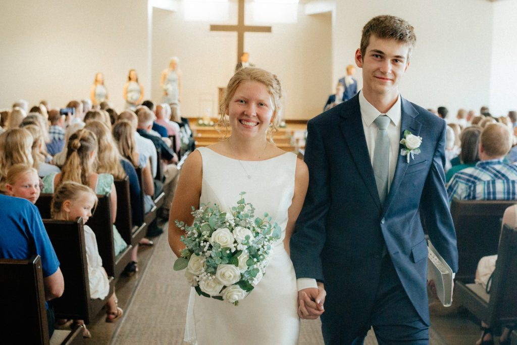 bride and groom recessional
